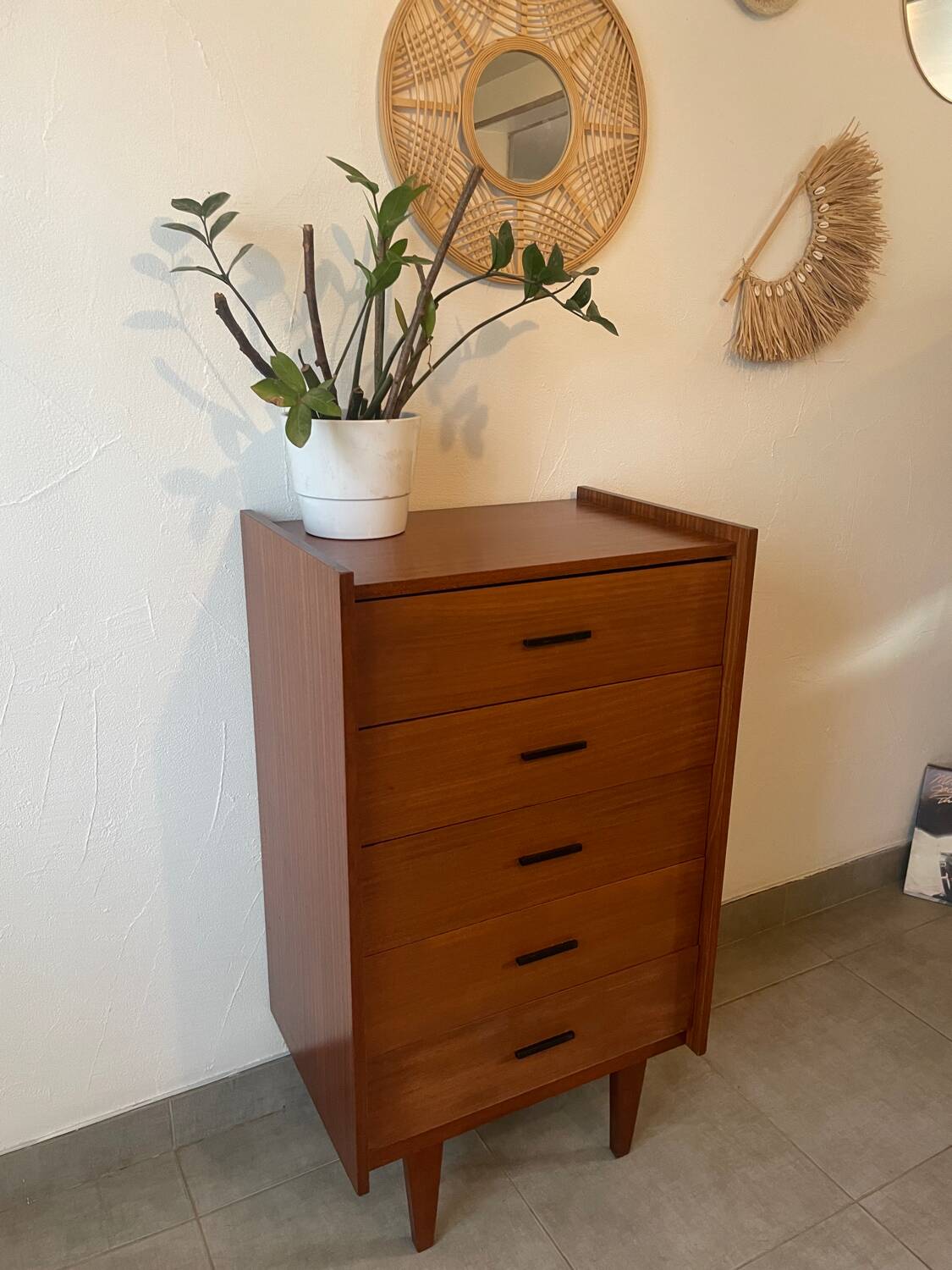 Vintage teak chest of drawers