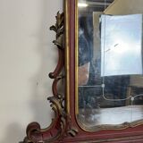 Important Venetian Baroque mirror in Louis XV style in lacquered and gilded wood
