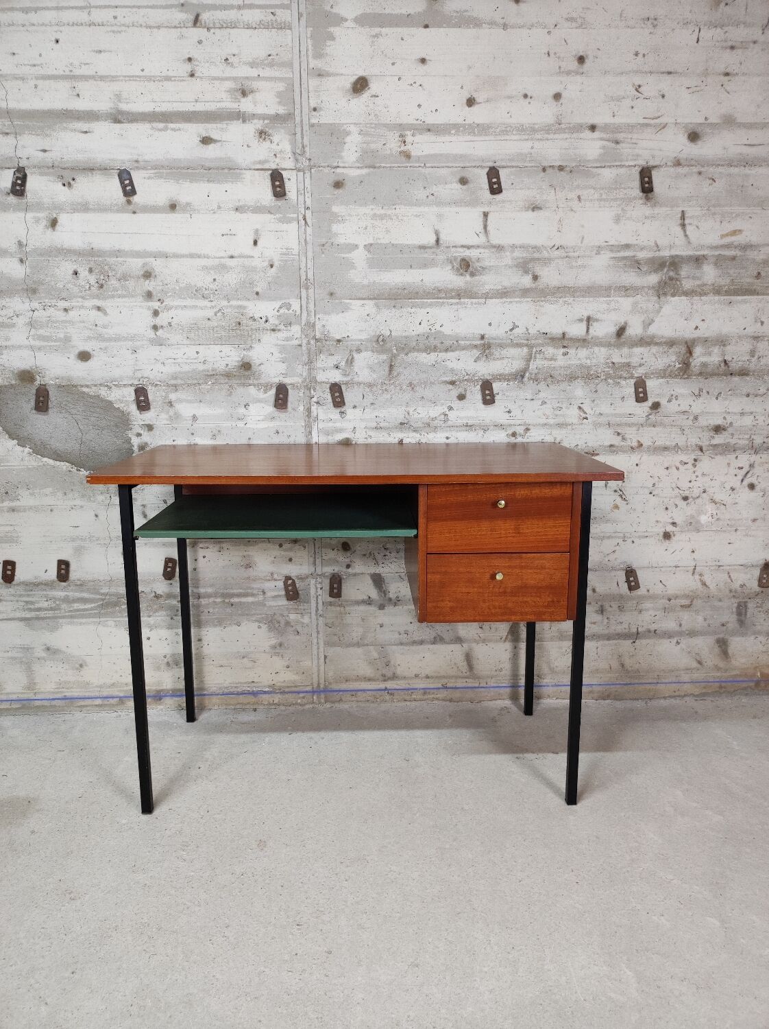 Wood and metal desk