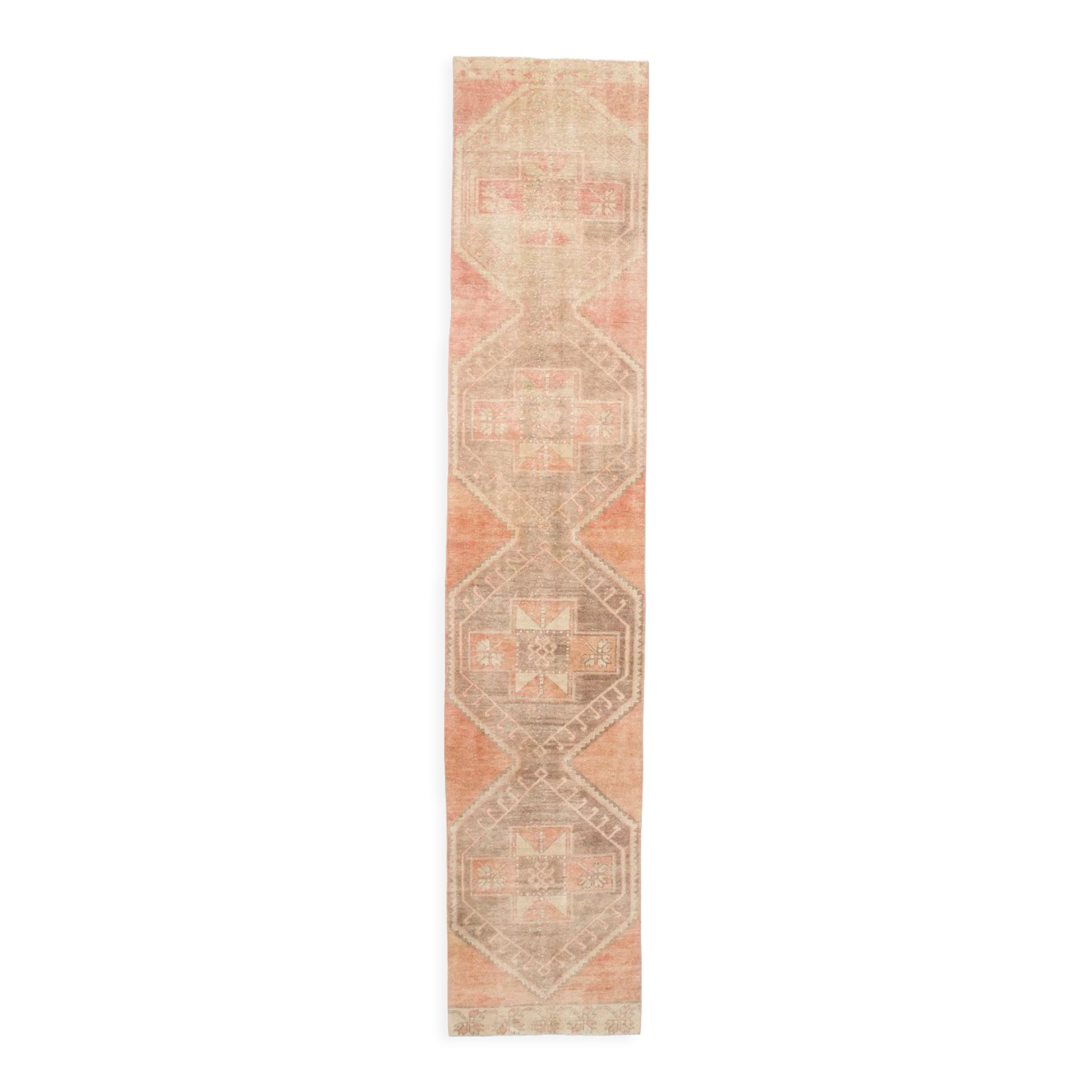 Orange and brown runner rug 78x393cm
