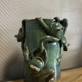 vase with frogs in relief circa 1940
