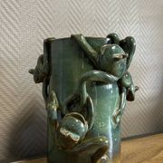 vase with frogs in relief circa 1940