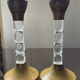 Pair of vintage candle holders in lucite and metal
