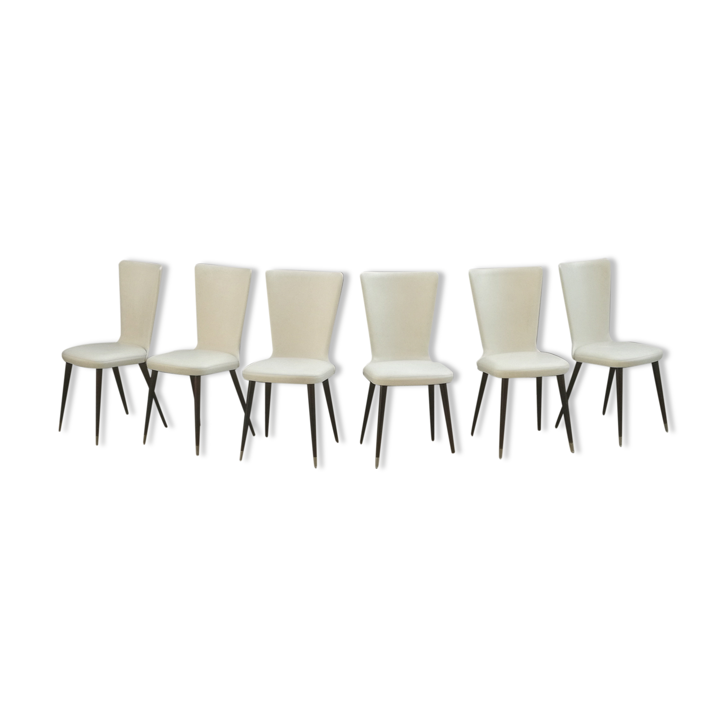 Lot de 6 chaises vintages pieds compas