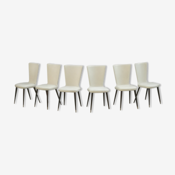 Lot de 6 chaises vintages pieds compas