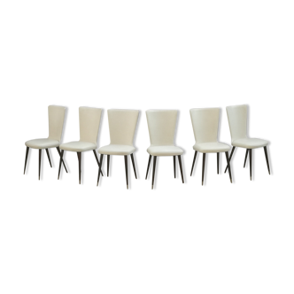 Lot of 6 vintage feet compass chairs