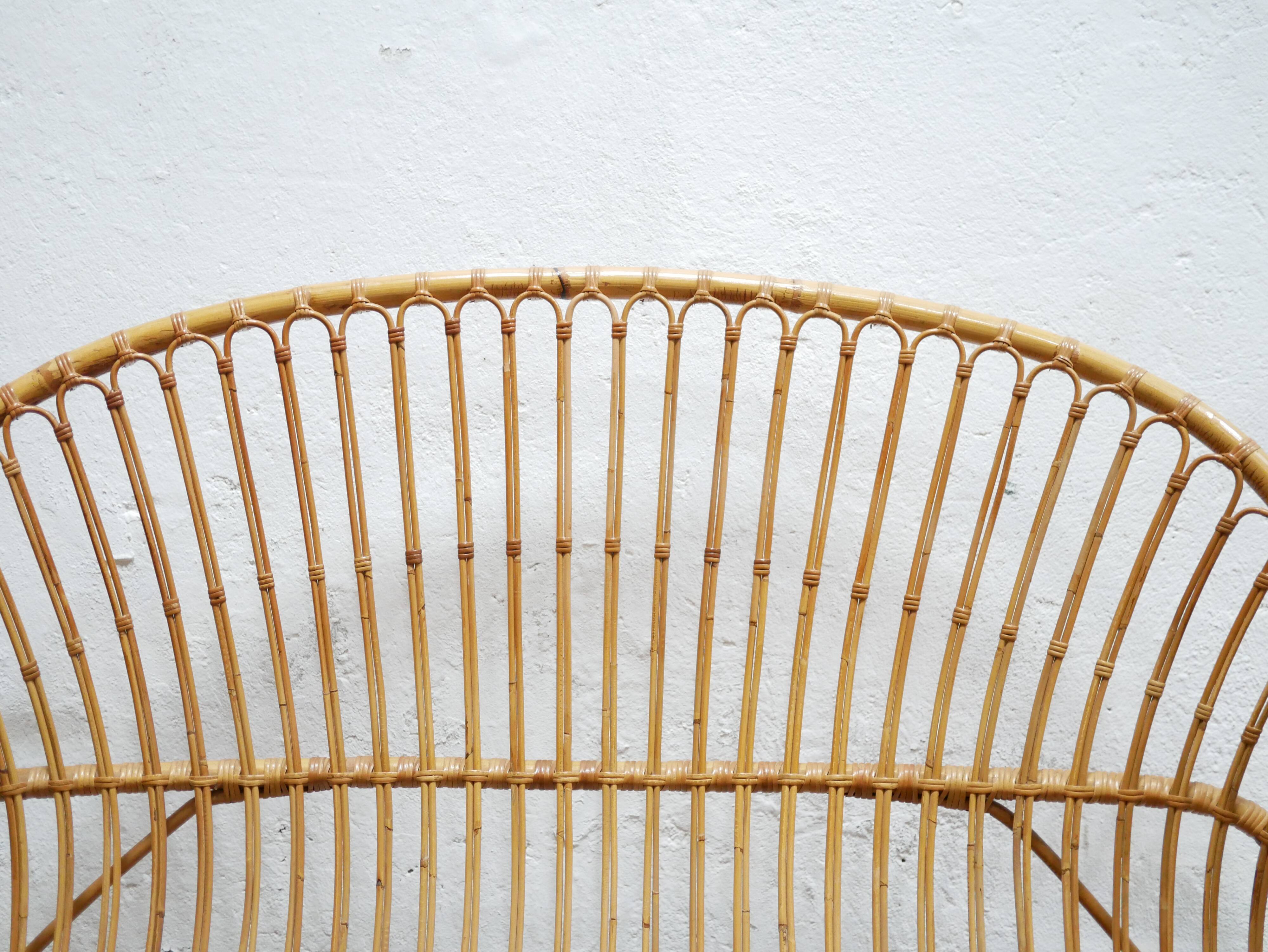 Vintage rattan basket bed 190cm x 120cm