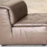 Vintage Scandinavian armchair in iridescent bronze leather, Ligne Roset armchair
