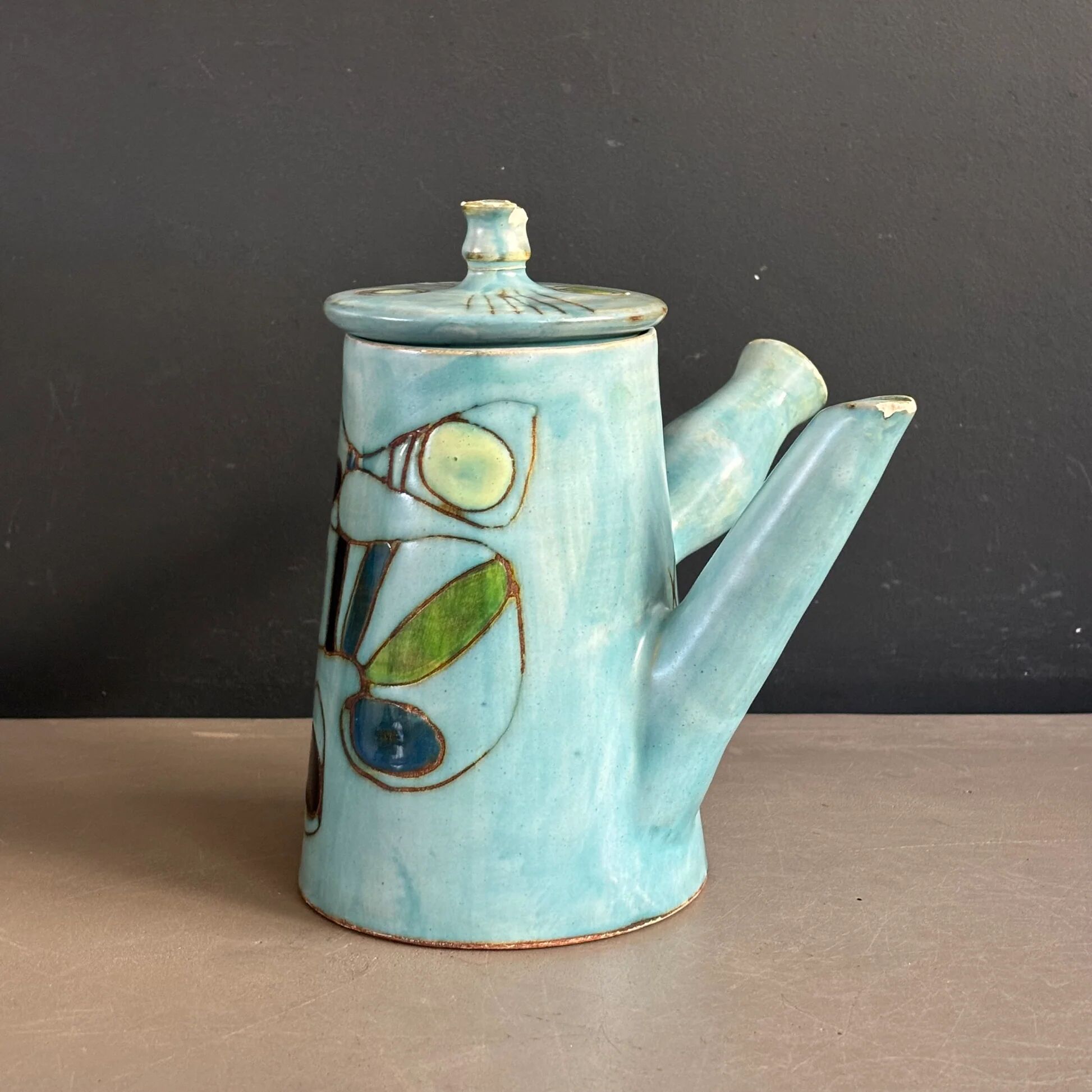 Ceramic teapot by Marie-Christine Treinen - Vallauris - Ref 1396