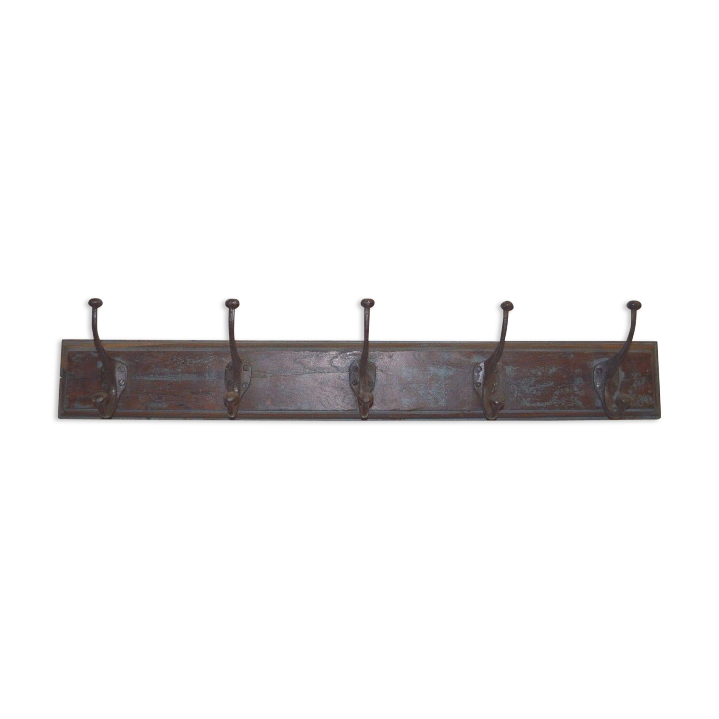 School coat rack with cast iron pegs
