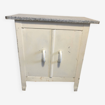 Industrial metal and enamel furniture