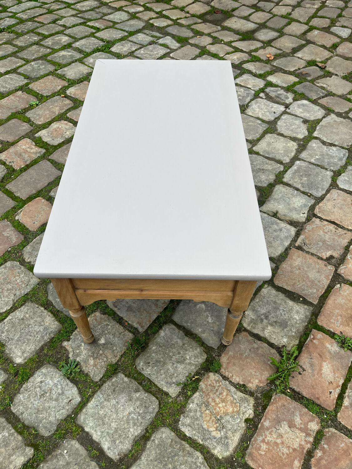 Eiffel-colored patinated cherry wood coffee table