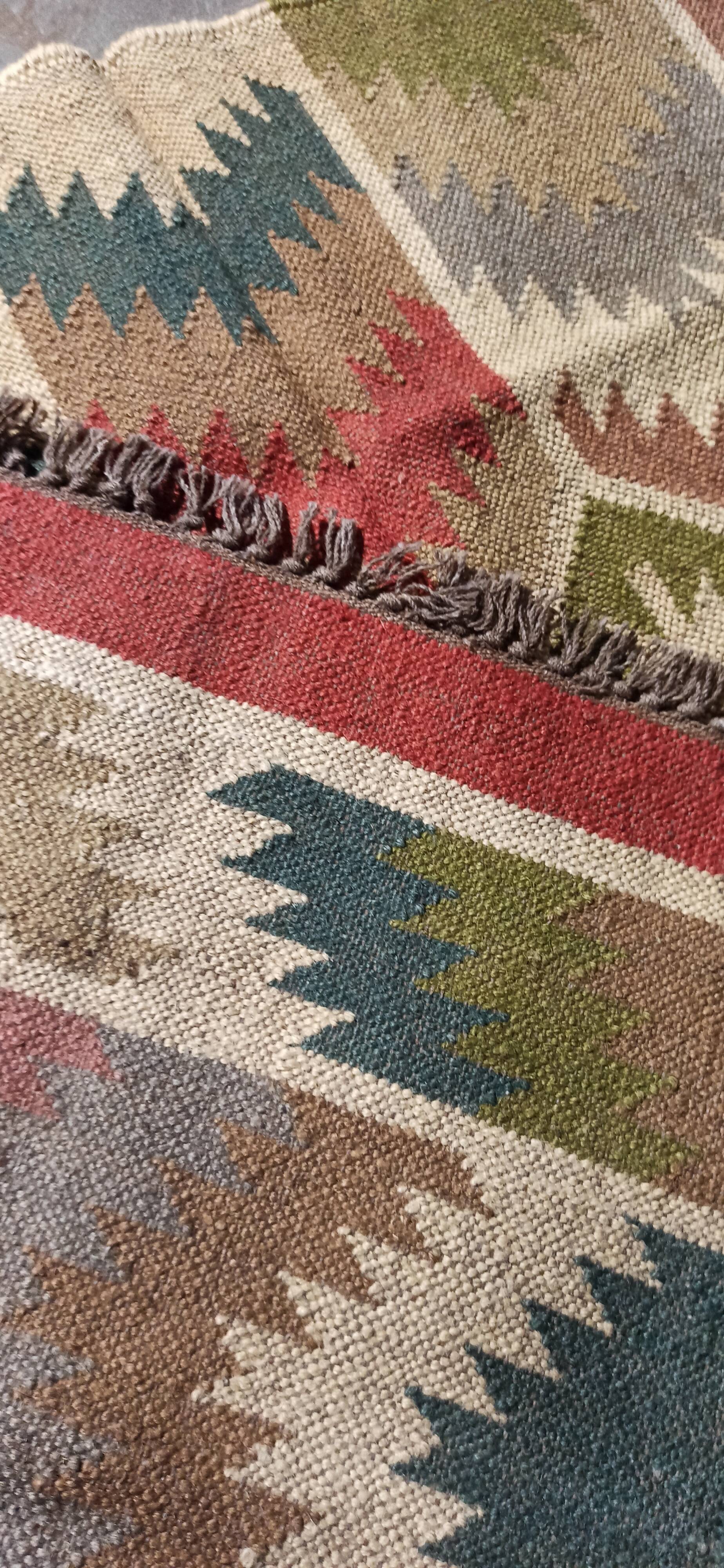 Kilim carpet in burlap and cotton - 90cm x 150cm