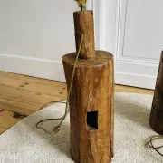 Brutalist wooden lamp