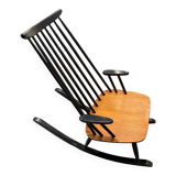 Fauteuil à bascule vintage en hêtre par Varjosen Puunjalostus