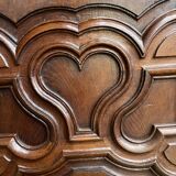 Pair of Louis XV style bonnetière in solid oak 19th century