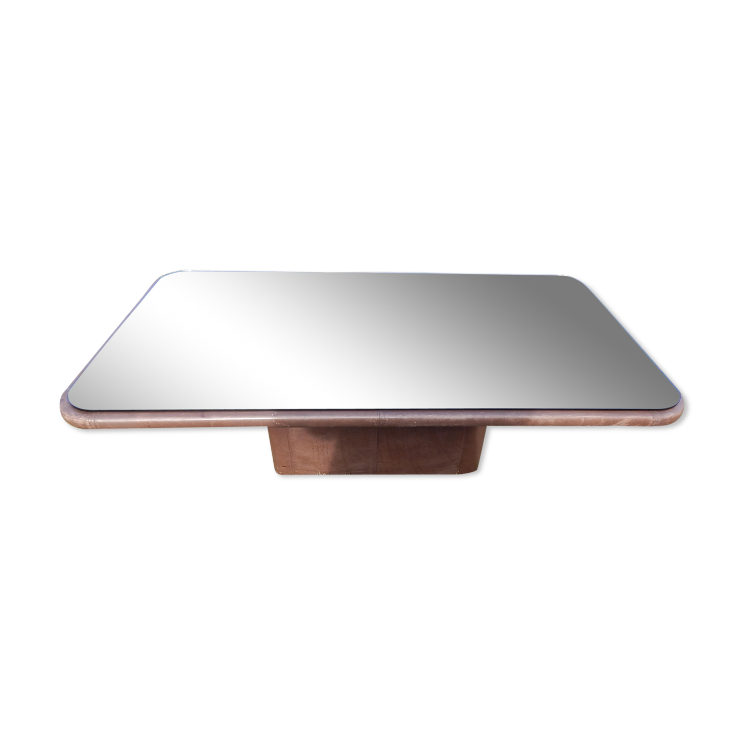 Leather rectangle coffee table by De Sede 1980