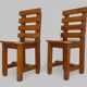 Paire de chaises en chêne massif vintage des années 70