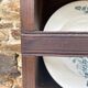 Antique wooden plate rack cupboard.