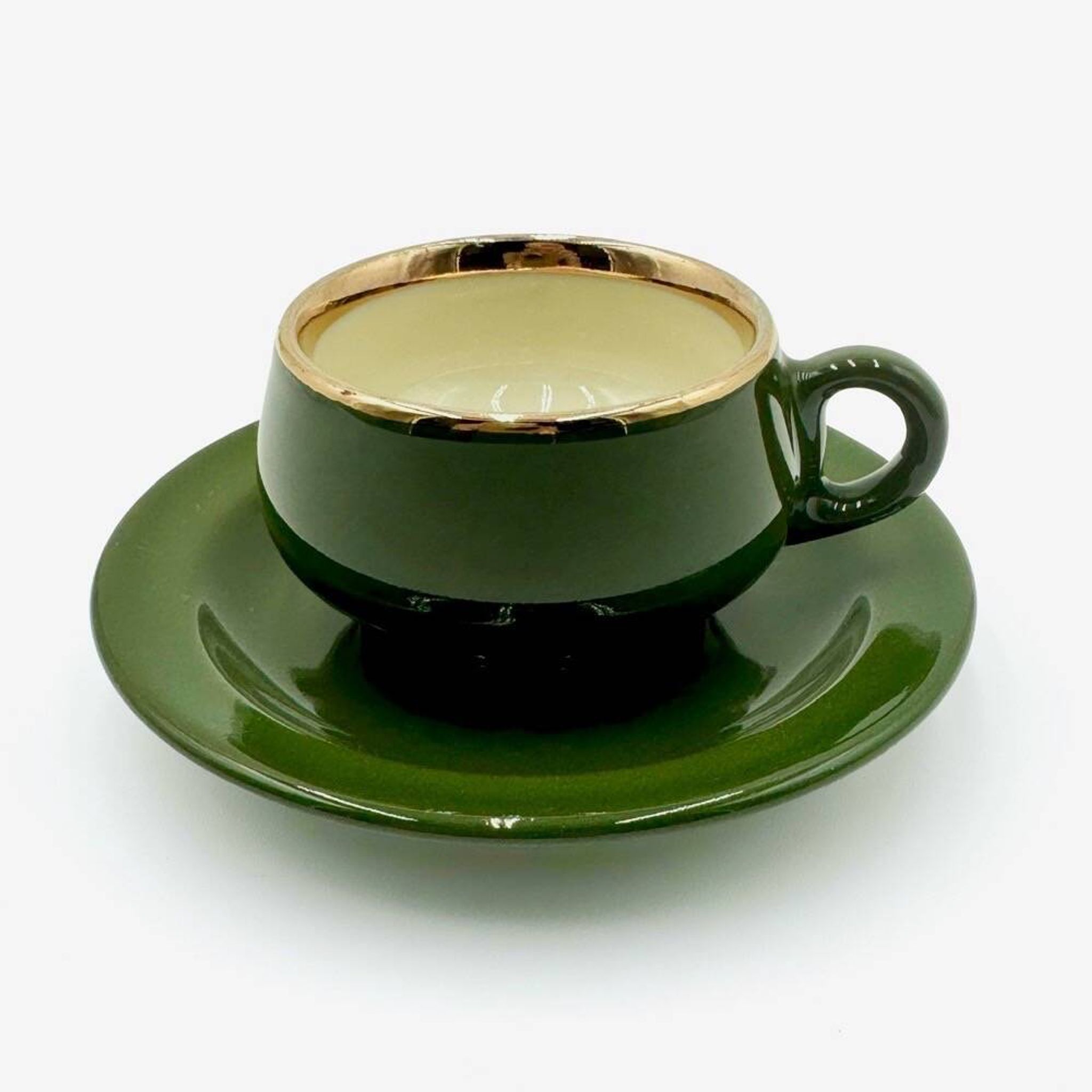 Tasses à expresso vert empire filet or Helvetia express
