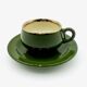 Tasses à expresso vert empire filet or Helvetia express