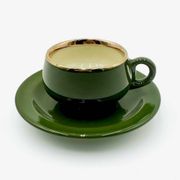 Tasses à expresso vert empire filet or Helvetia express