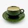 Empire green espresso cups with gold trim Helvetia express