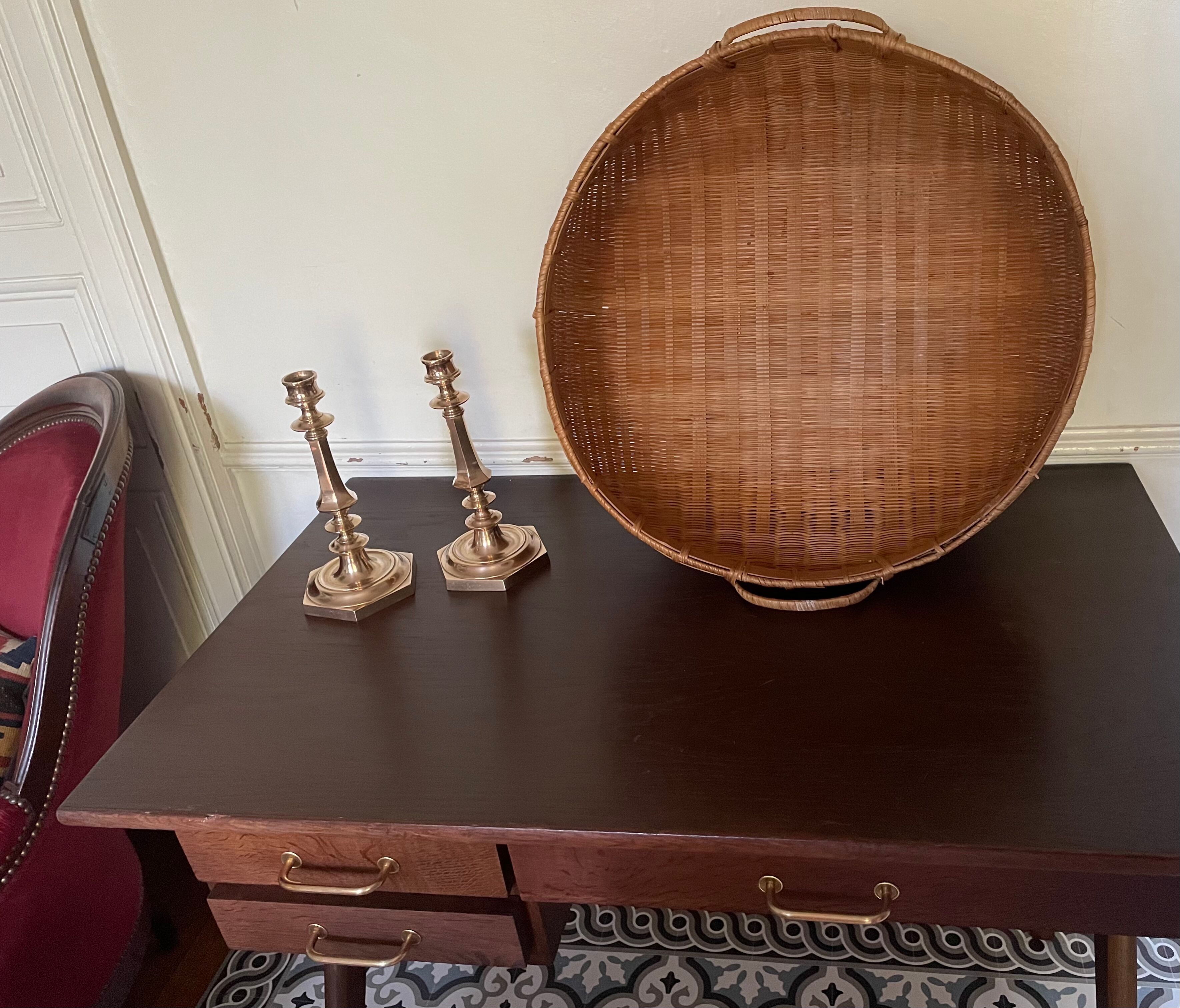 Round Basket made of Asian bamboo