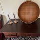 Panier rond en bambou asiatique