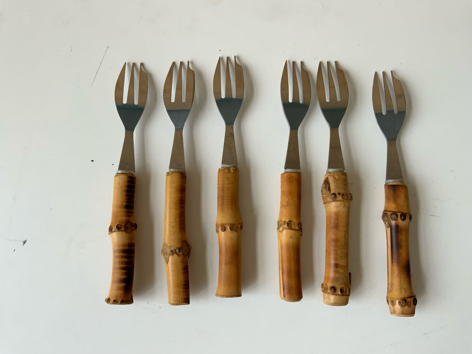 Bamboo oyster forks