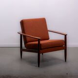 Mid-century easy chair in teak and cane circa 1970