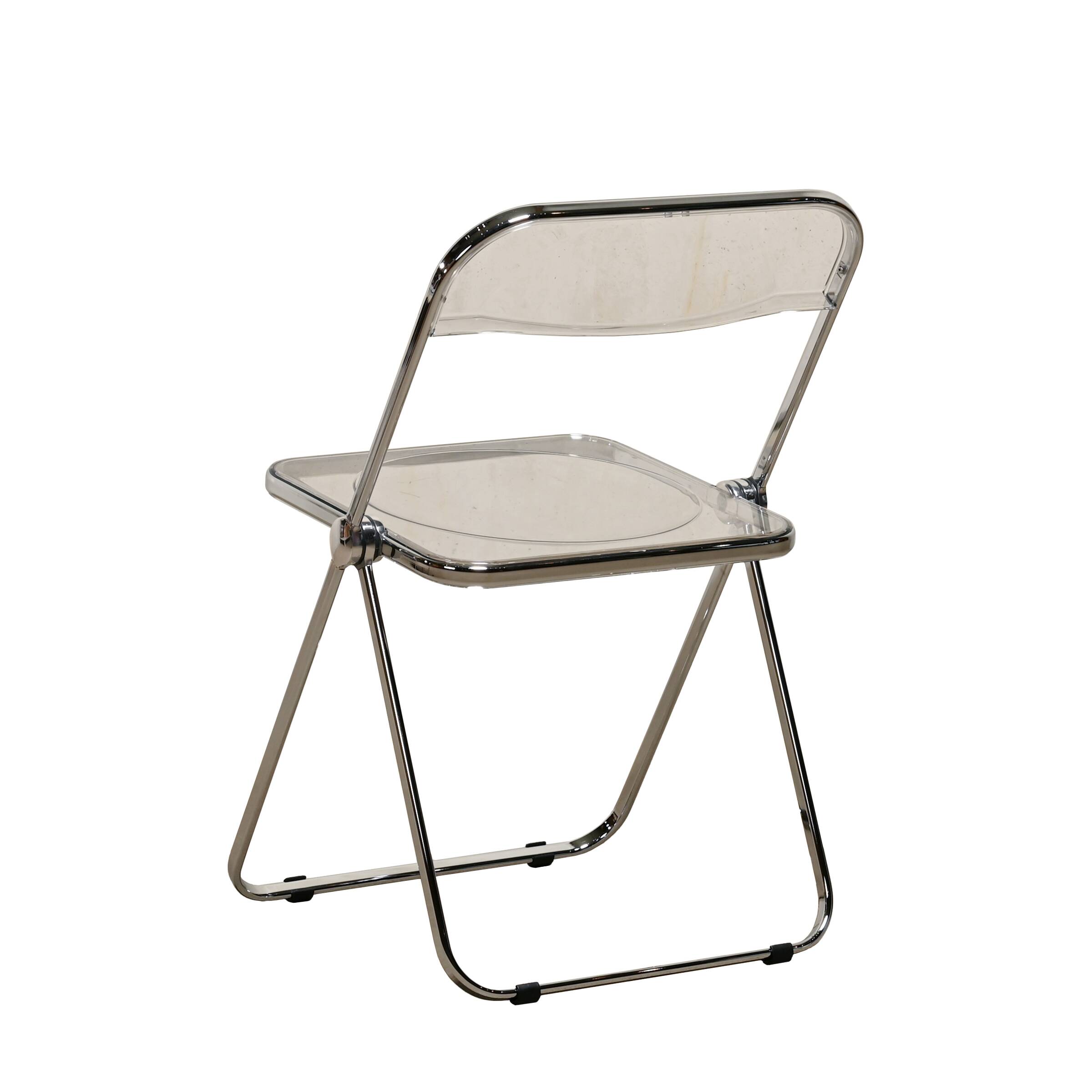 Giancarlo Piretti Plia Folding Chair Chrome for Anonima Castelli
