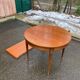 Round extendable dining table in Louis XVI style, 100cm with 2 extensions.