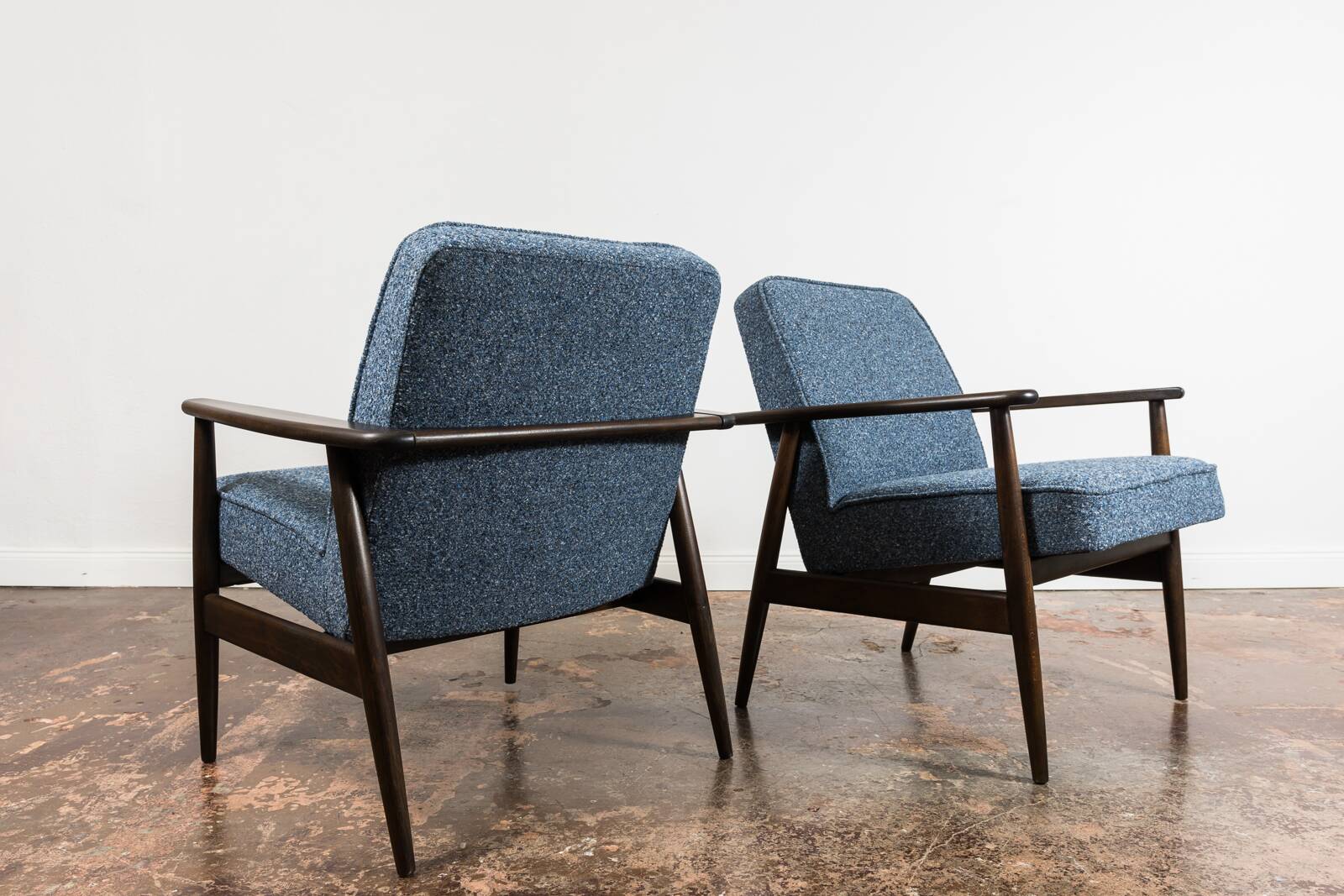 Pair of Mid-Century Blue Armchairs GFM 300-192, 1960's