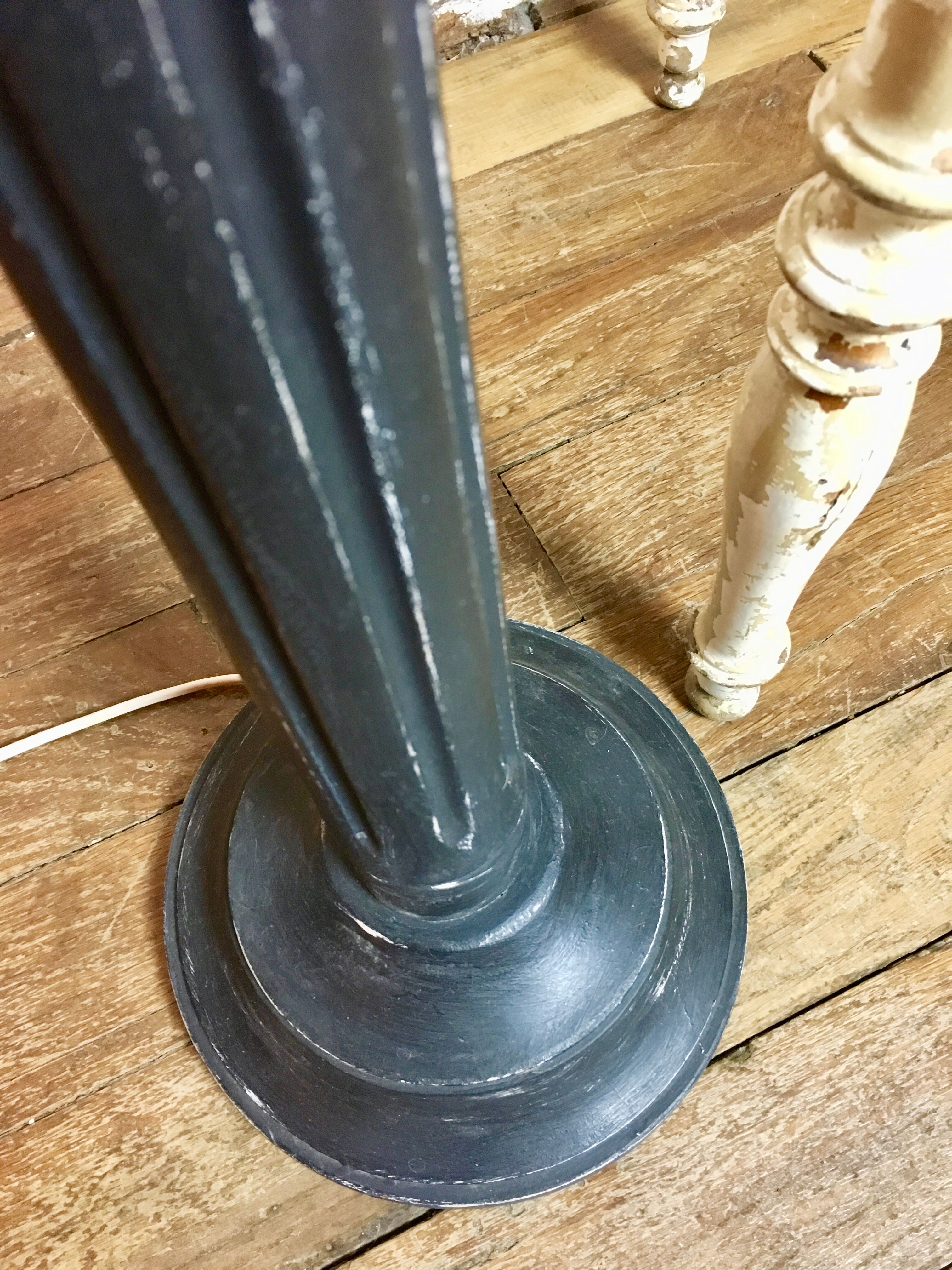 Floor lamp Louis XVI style slate gray patina