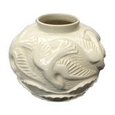 Former vase ball boch charles catteau ceramics cracked beige vintage