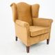 Yellow wingback armchair, Northern Europe, circa 1940s
