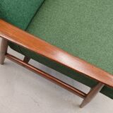 1960 Henryk Lis Mid Century Armchair in Green Tweed