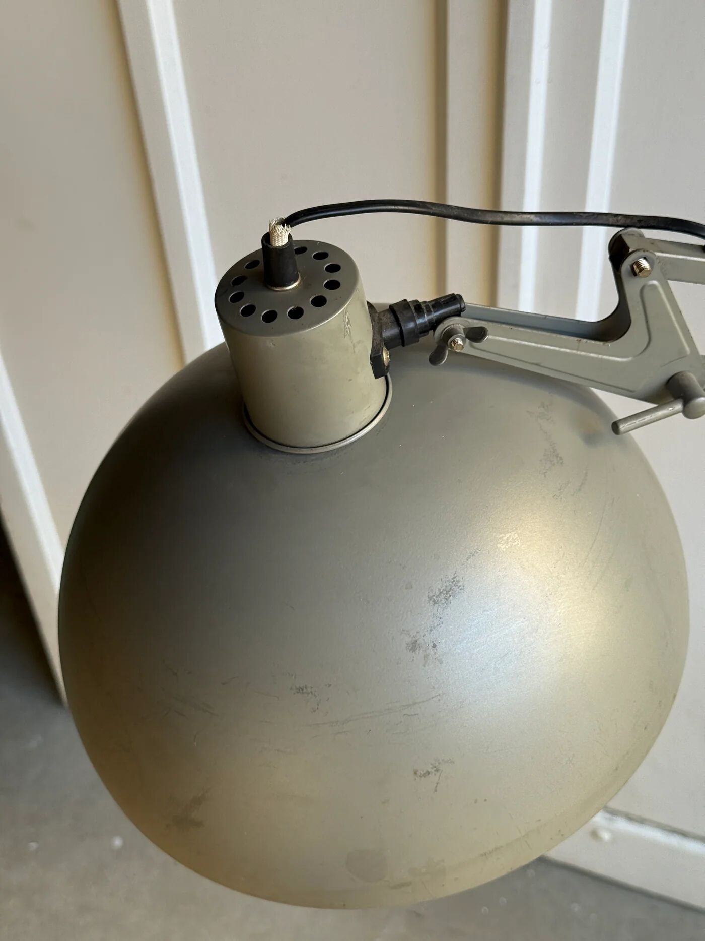 Grey metal floor lamp - industrial style