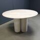 Table de salle à manger ronde en travertin italien, années 1970