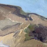 Vintage Swedish Modernist Landscape Oil Painting  by Gustav Adolf Johansson 1974
