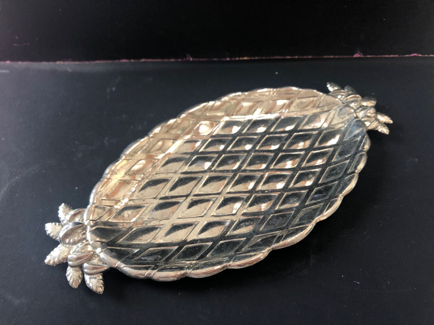 Empty pocket pineapple silver metal '70