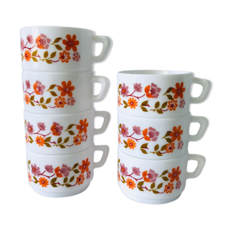 Lot de 7 tasses à café Arcopal