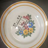 Set of Hbcm floral plates France