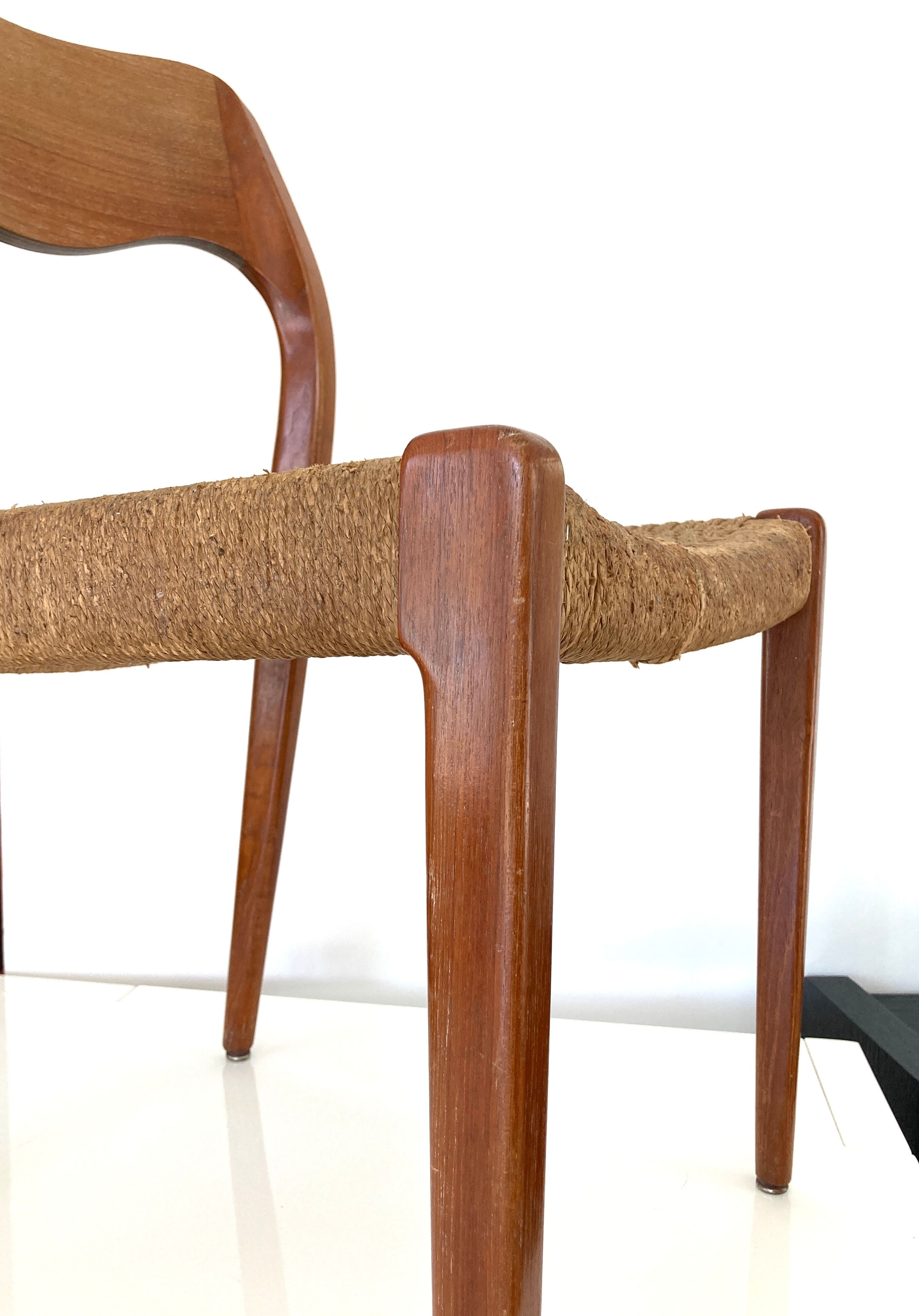Pair of chairs model 75, by designer Niels Otto Moller (50s)
