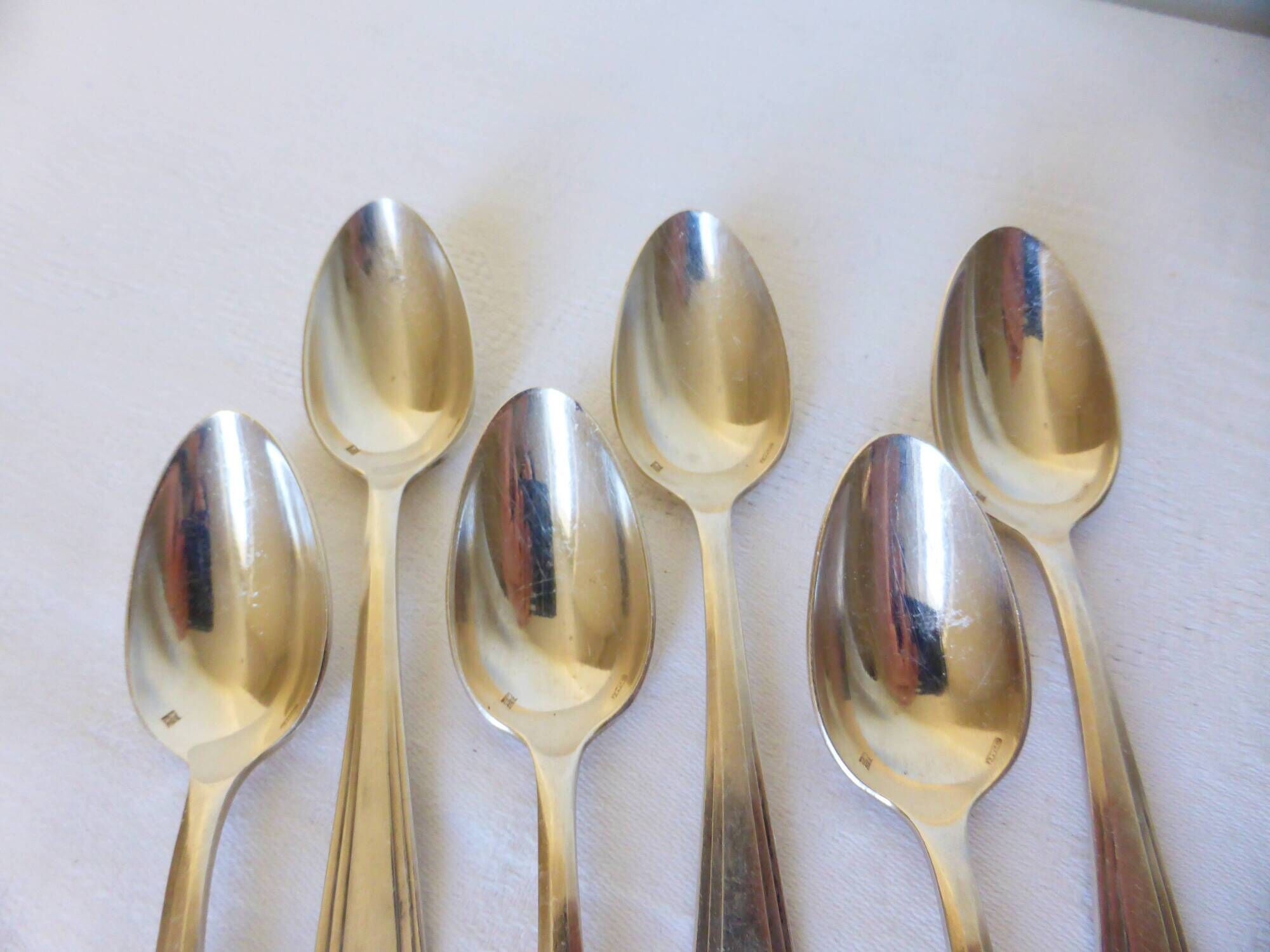 6 Apollo teaspoons in punched silver metal 2106241