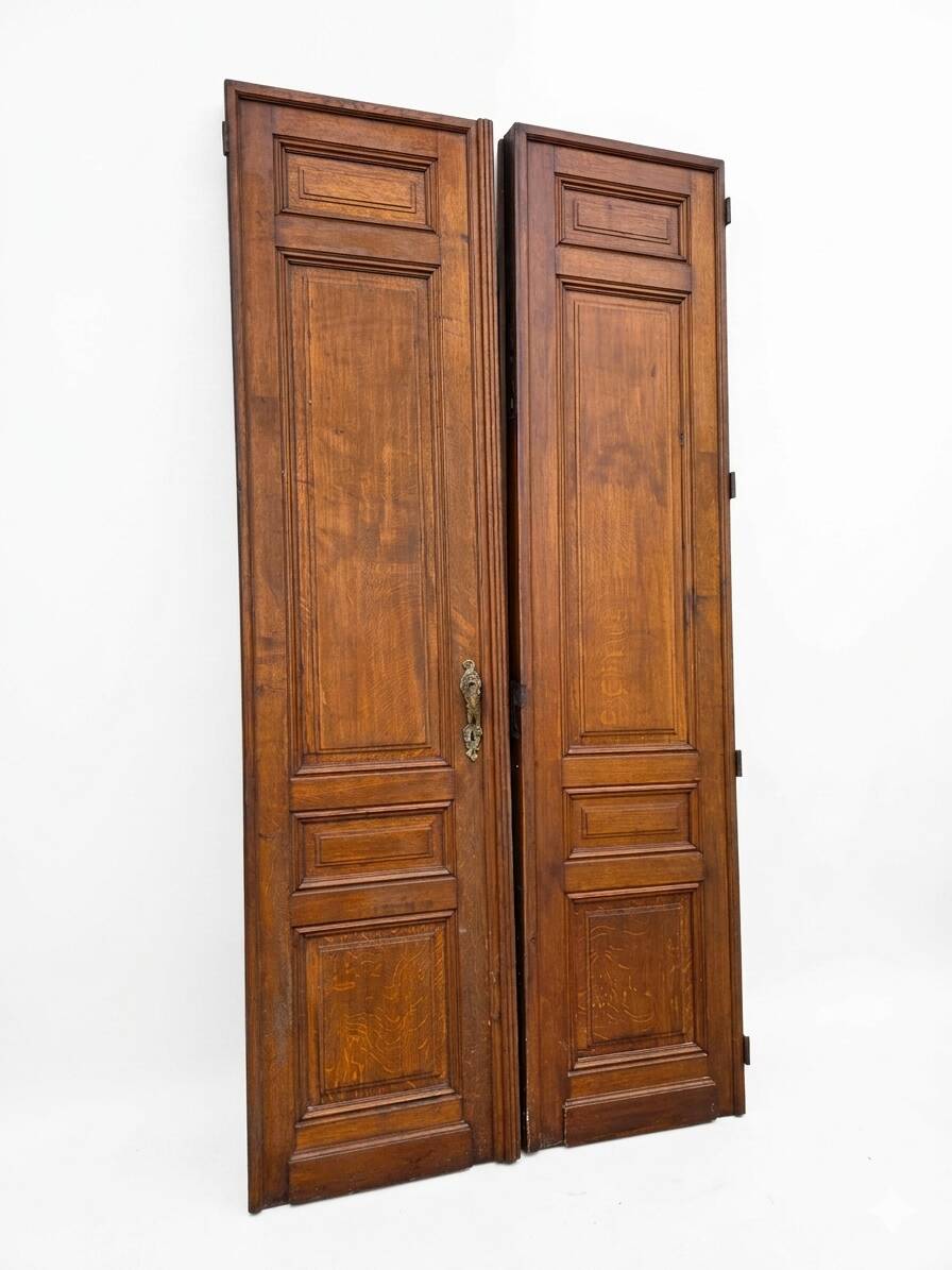6 solid oak partition doors, 277cm in height (exceptional model)