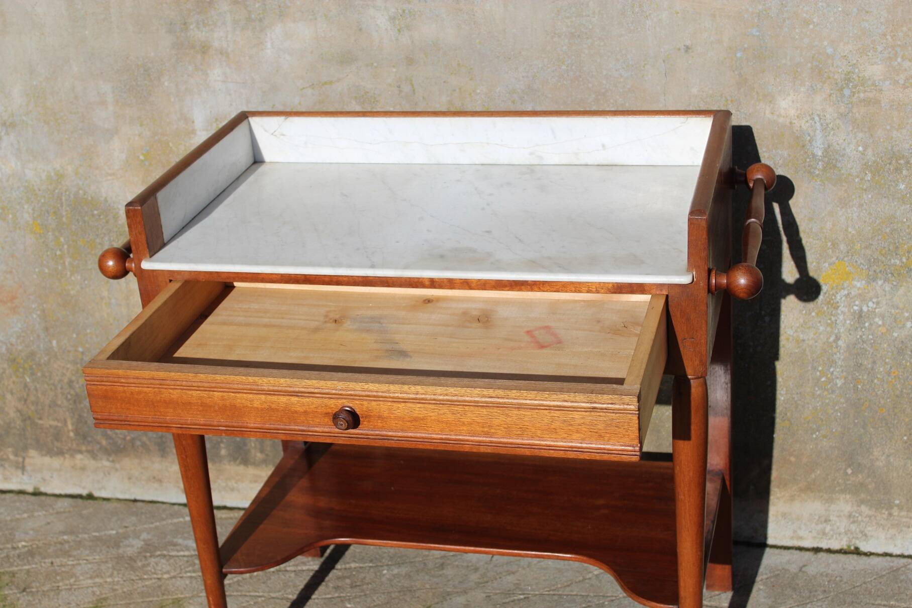 Wooden and marble dressing table