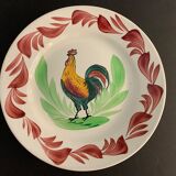6 plates in earthenware rooster Terre de Fer Choisy Le Roy, 20th century