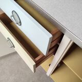 Yellow and blue formica sideboard